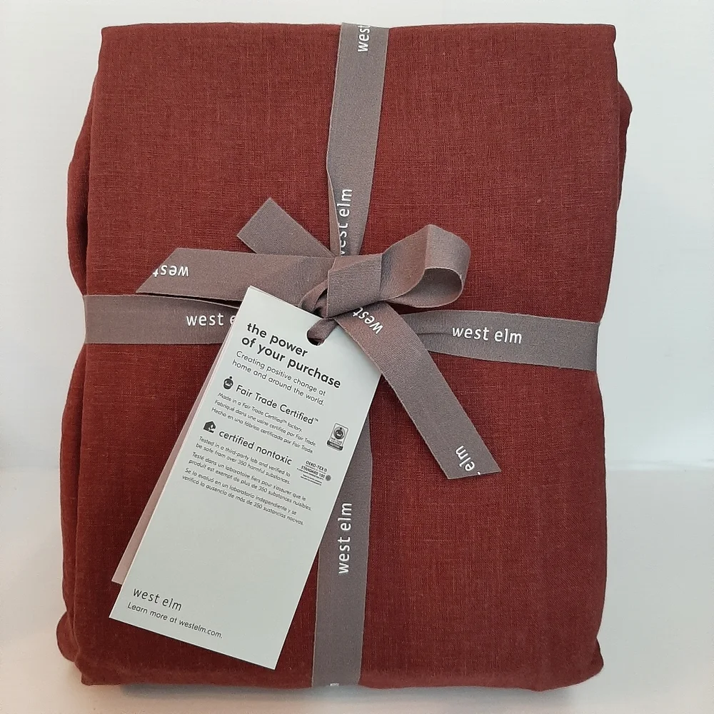 West Elm European Flax Linen King Sheet Set